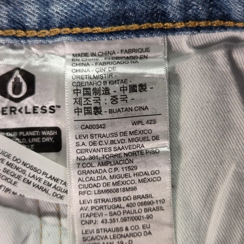 Levis 501 Jeans Mens Selvedge Blue Light Wash Slim Whiskers Thrashed‎ Fits 31x31